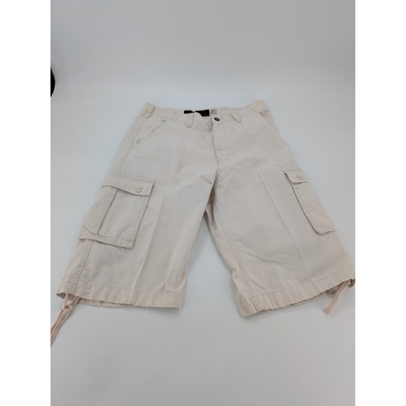 Rocawear Cargo Shorts Size 34 Baggy Beige Wide Leg Hip Hop‎ Square 90s Y2K VTG - Picture 1 of 11